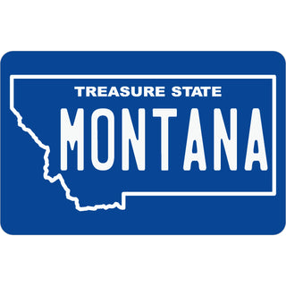 Montana   State Outline Blue Background Sticker