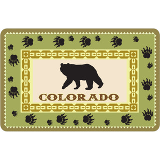 OK4 Colorado Green Rectangle Paw Prints Sticker