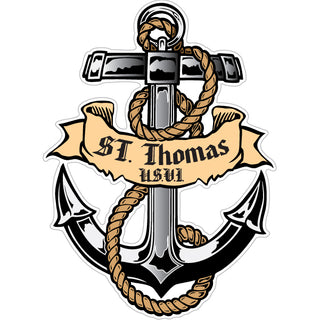 St. Thomas  U.S.V.I.   Anchor with Rope and Banner Sticker