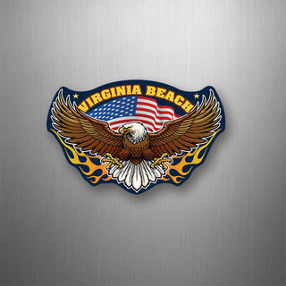 Veteran Eagle with Flag and Flames Flexible Magnet