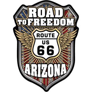 Arizona   Route 66 Road To Freedom Sheild Sticker