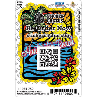Huntington Beach Palms Sunset Sticker