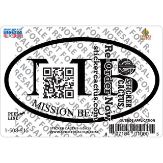 Mission Beach Oval Sticker
