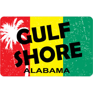 Gulf Shores  Alabama Palm Tree Rasta Flag Sticker