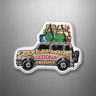Sedona  Arizona   Go Explore Jeep 3D Magnet