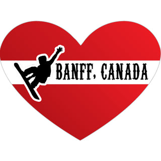 Banff  Canada   Heart Snow Board Sticker