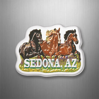 Sedona  AZ   Three Running Horses 3D Magnet