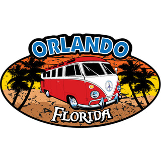 OK4 Orlando  Florida Red Bus Corner View Sticker