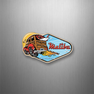 Malibu   Rounded Diamond Woody 3D Magnet
