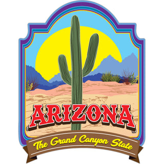 Arizona Cactus Sunset Banner Sticker