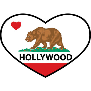 OK4 Hollywood  CA California Flag Heart Sticker