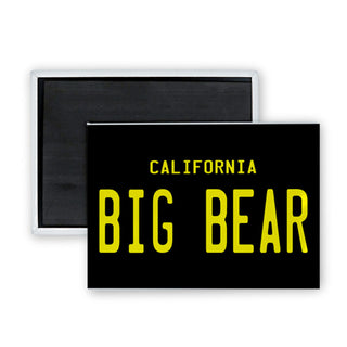 Big Bear   California Black License Plate Rectangle Badge Magnet