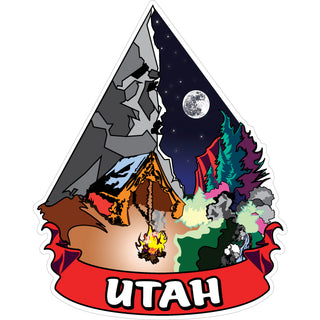 OK4 Utah Abstract Camping Scene (00317) Sticker