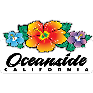 Oceanside  California   Triple Hibiscus Sticker