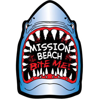 OK4 Mission Beach Shark Bite Me (00089) Sticker