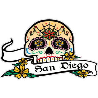 San Diego Sugar Skull Sticker