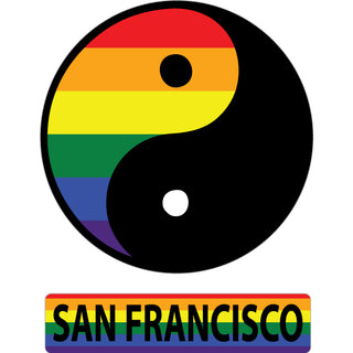Rainbow Yin Yang Sticker