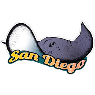 San Diego  CA   Stingray Cartoon Sticker
