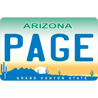 Page Arizona License Plate Sticker