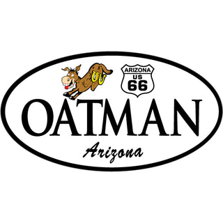 Oatman  Arizona   Donkey & Shield Euro Oval Sticker