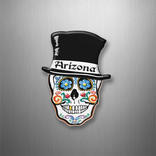 Arizona Skull Top Hat 3D Magnet