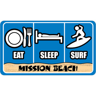 Mission Beach   Eat Sleep Surf Sticker