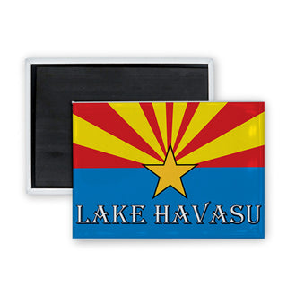 Lake Havasu   Arizona Flag Rectangle Badge Magnet