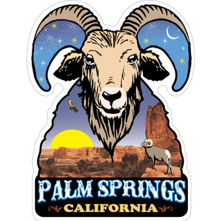 Palm Springs  California   Desert Bighorn Ram Night Sticker
