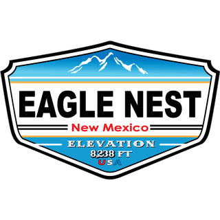 Eagle Nest  New Mexico   Blue Mountain Elevation Shield Sticker