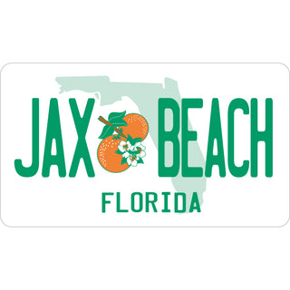 OK3 Jax Beach on Florida License Plate Sticker