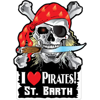 St. Barth I Heart Pirates Sticker