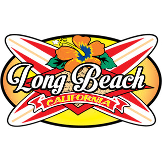 OK4 Long Beach Crossing Longboards and Oval Sticker