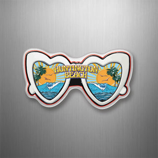 HUNTINGTON BEACH GLASSES OCEAN SCENE 3D Magnet