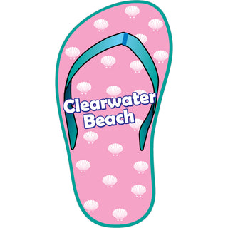 OK4 Clearwater Beach Pink Flip Flop Shell Sticker
