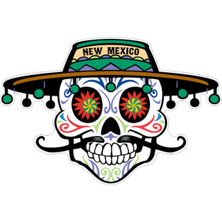 New Mexico   Tassel Hat Sugar Skull Sticker