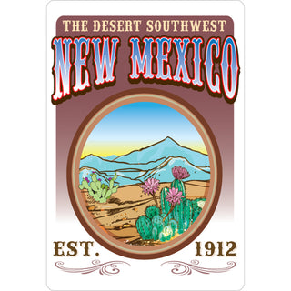 New Mexico Desert Scene on Rectangle Sticker