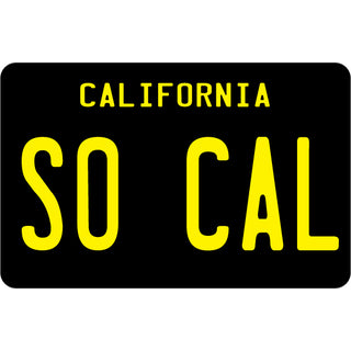 So Cal   Black License Plate Sticker