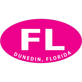 Dunedin  FL Pink Euro Oval Sticker