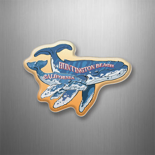 HUNTINGTON BEACH WHALES 3D Magnet