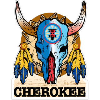 Cherokee Skull and Dreamcatcher Sticker