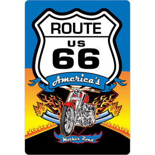 Route 66   Shield Motorcycle Sticker