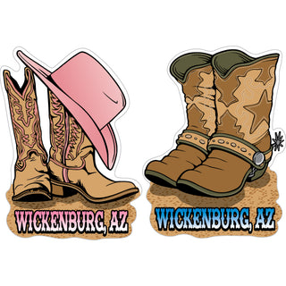 WICKENBURG AZ Cowgirl and Cowboy Boots Sticker