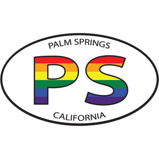 OK4 PS Palm Springs Rainbow Euro Sticker