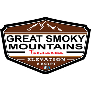 Great Smoky Mountains   Brown Elevation Shield Sticker
