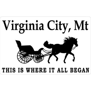 Virginia City Horse and Buggy Silhoutte Sticker