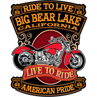 Big Bear Lake  California   Ride To Live Motorcycle Sticker