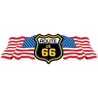 Route 66   Flags and Shield Sticker