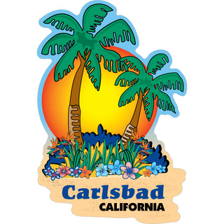 Carlsbad  California Palm Trees Sunset Vertical (26076 71904 93560) Sticker
