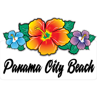 OK3 Panama City Beach Triple Hibiscus Sticker