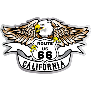 California Eagle Holding Route 66 Shield Sticker